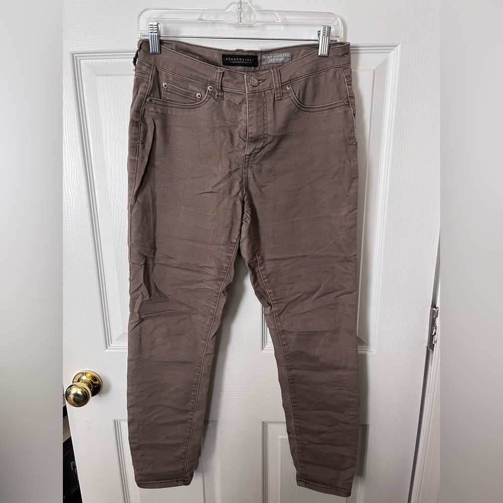 Aeropostale Taupe High Waisted Jeggings